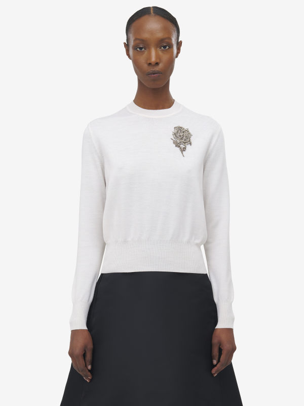 ALEXANDER MCQUEEN - Silver Tattoo Jumper - Item 839818Q1BEO9006